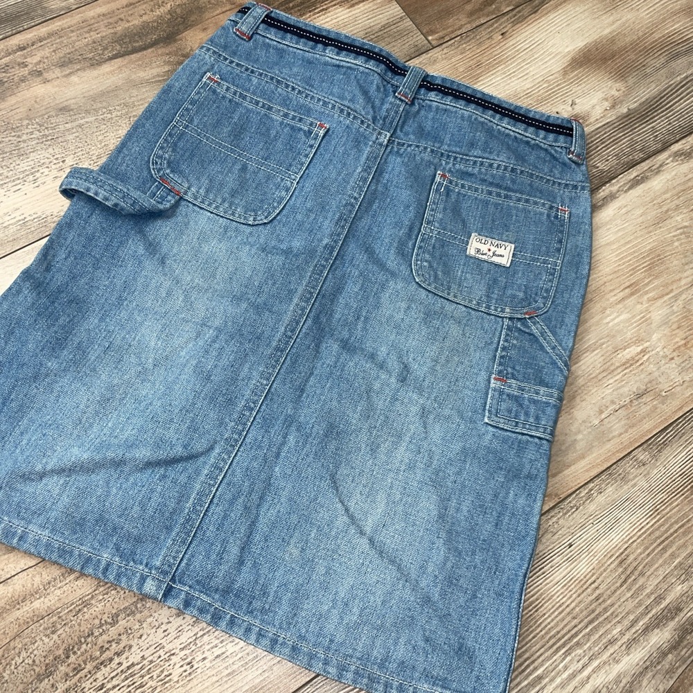 Old Navy Denim Carpenter Skirt Womans‎ 10 Pockets Vintage